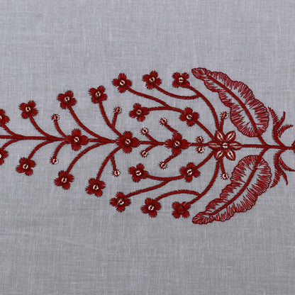 White Color Cotton Embroidery Fabric