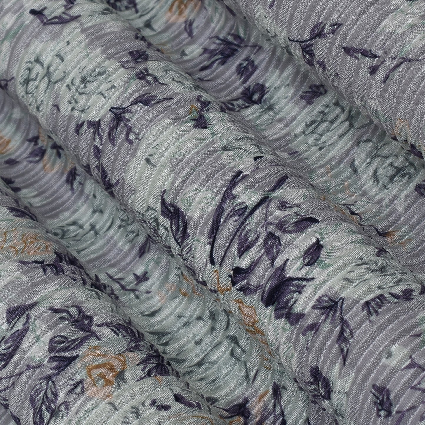 Multi Colored Crush Satin Print Fabric