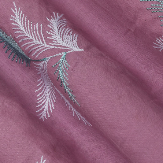 Onion Color Cotton Embroidery Fabric