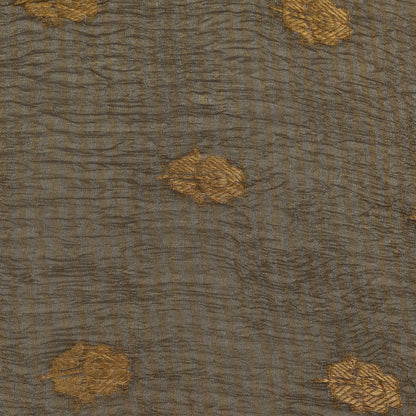 Grey Color Crush Tissue Booti Fabric