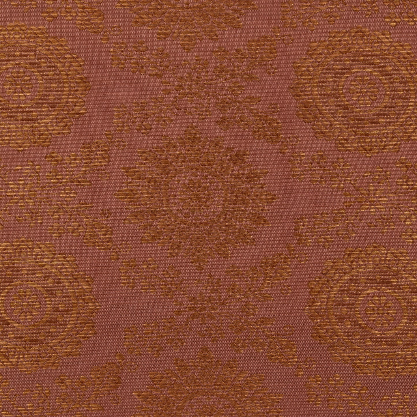 Peach Color Brocade Fabric