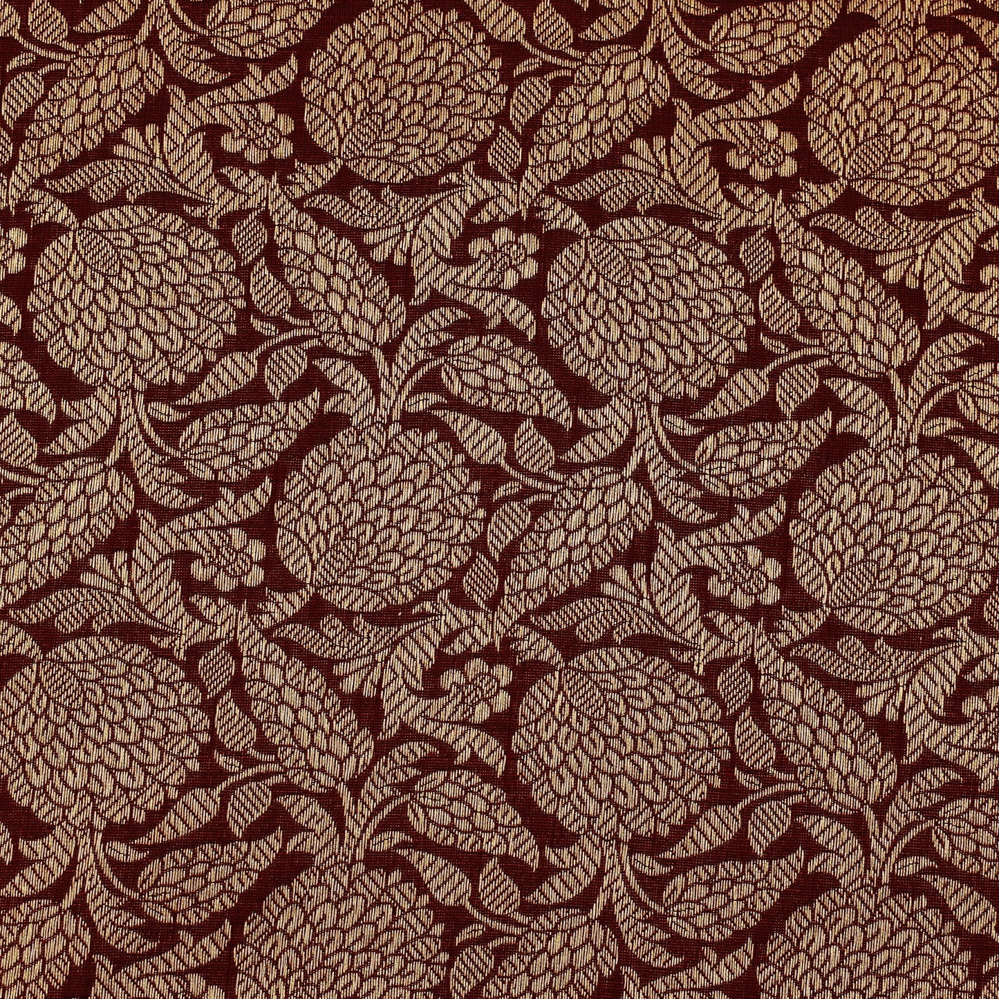 Maroon Color Katan Meena Brocade Fabric
