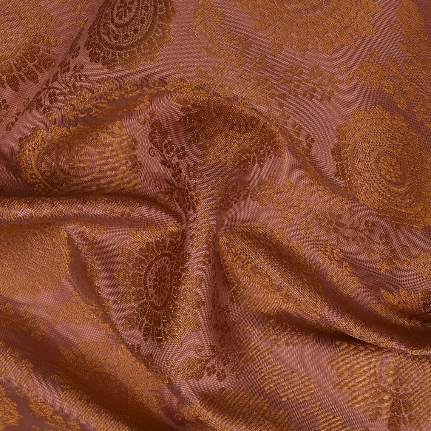 Peach Color Brocade Fabric