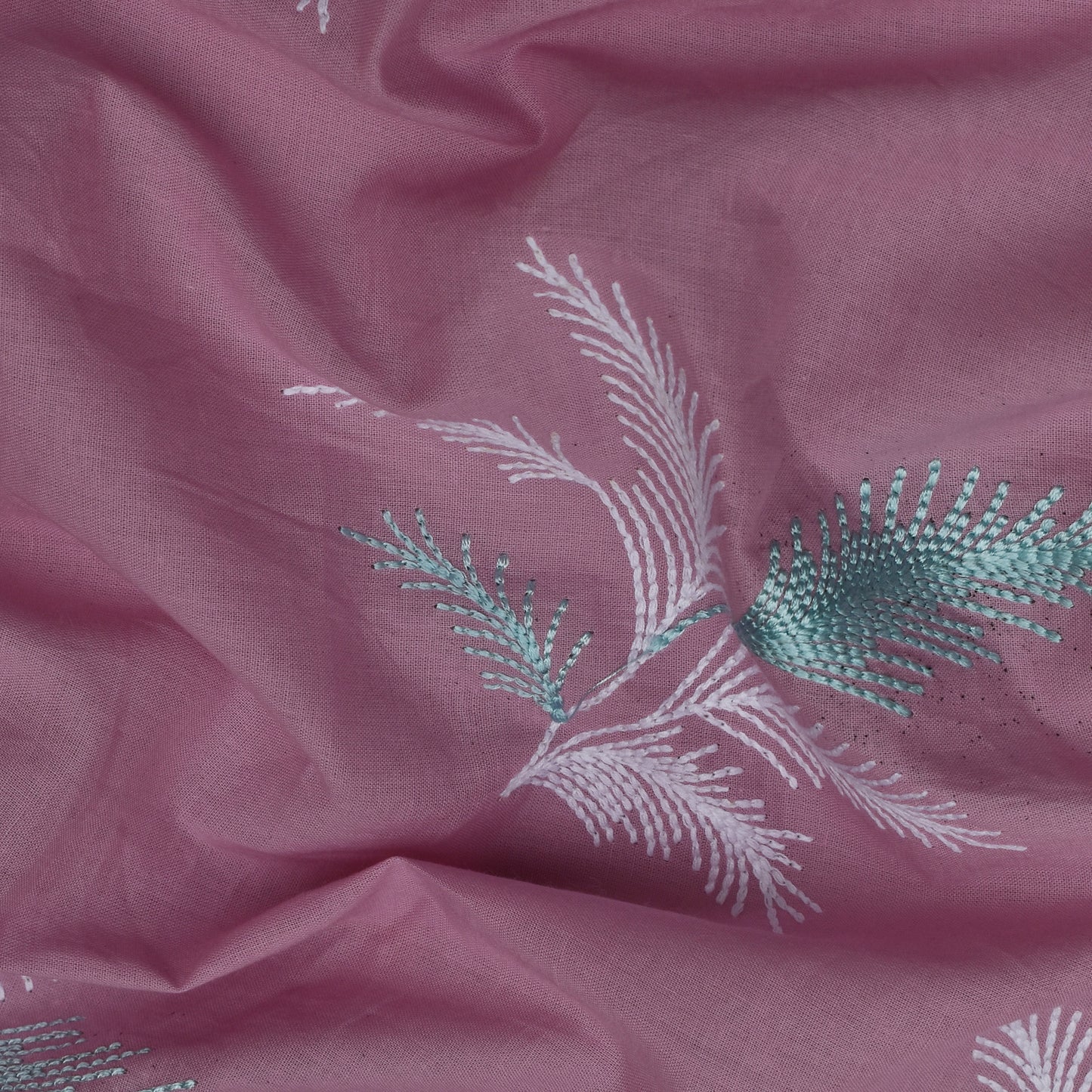 Onion Color Cotton Embroidery Fabric