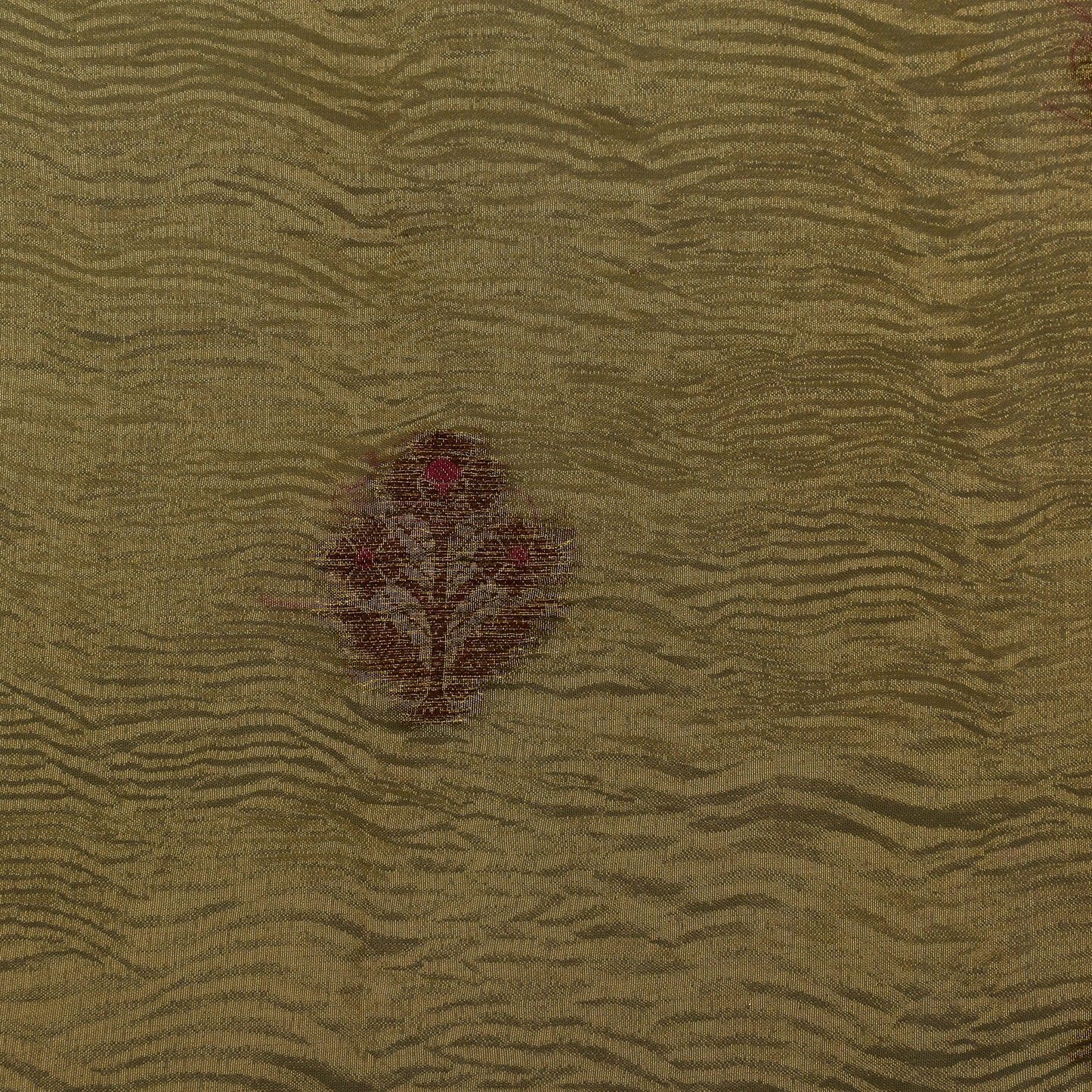 Dirt Brown Color Crush Tissue Boota Fabric