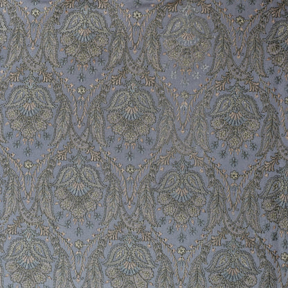 Grey Color Satin Brocade Embroidery Fabric