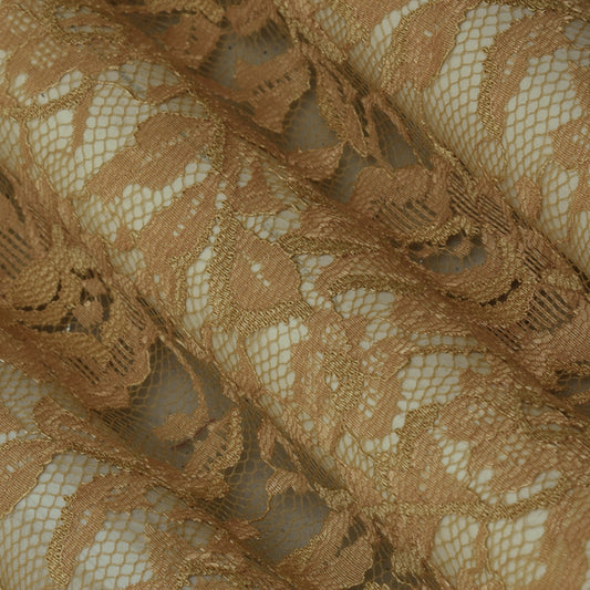 Beige Color Chantilly Net Fabric