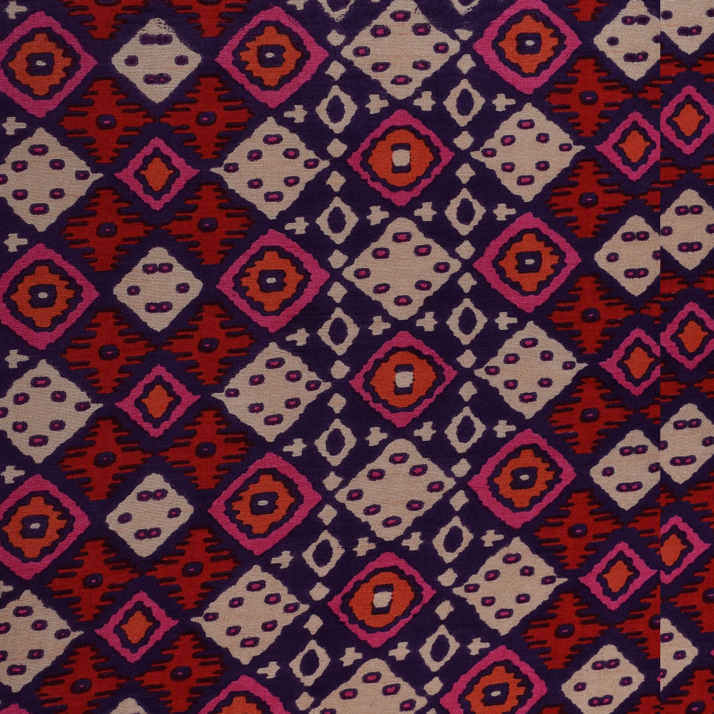 Multicolor Slub Chanderi Print Fabric