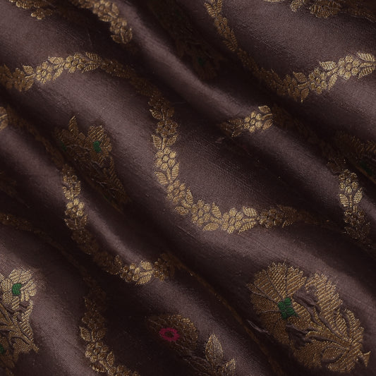 Brown Color Brocade Fabric