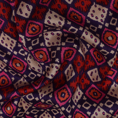 Multicolor Slub Chanderi Print Fabric