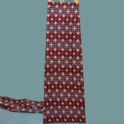 Multicolor Slub Chanderi Print Fabric