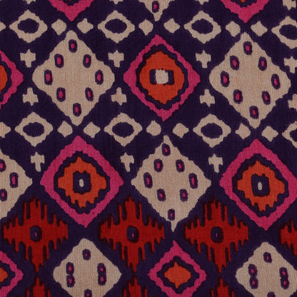 Multicolor Slub Chanderi Print Fabric