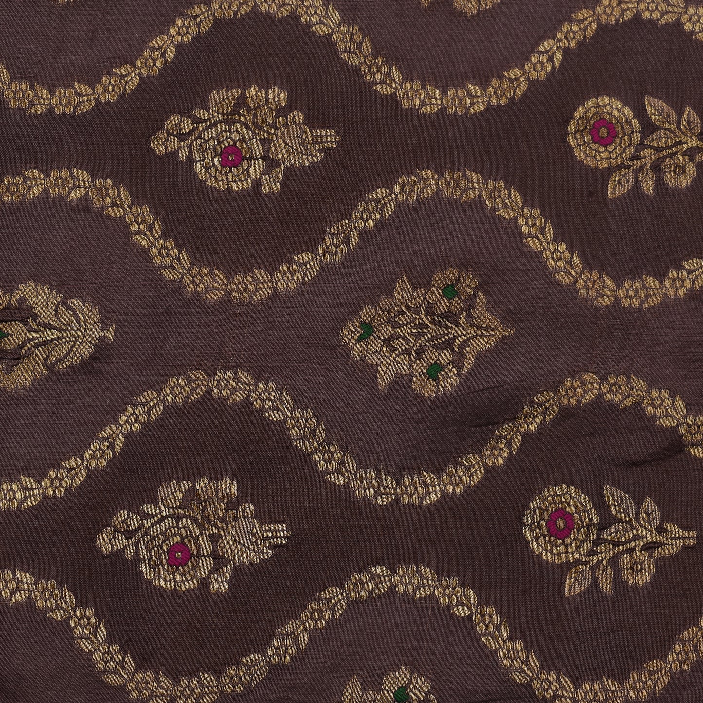 Brown Color Brocade Fabric