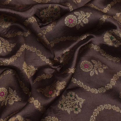 Brown Color Brocade Fabric