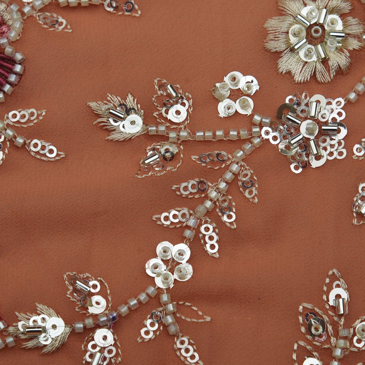 Georgette Sequins Embroidery Fabric