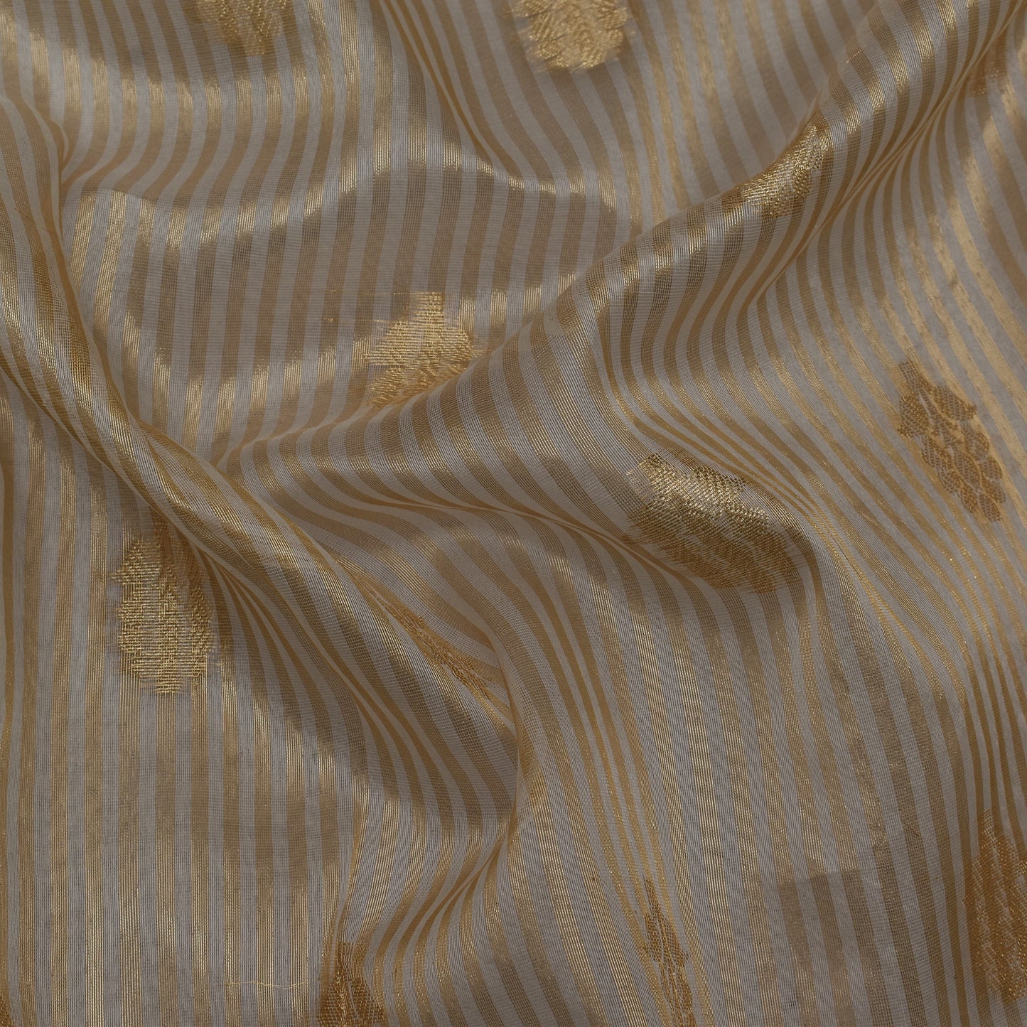 Beige Color Crush Tissue Boota Fabric