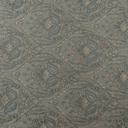 Grey Color Satin Brocade Embroidery Fabric