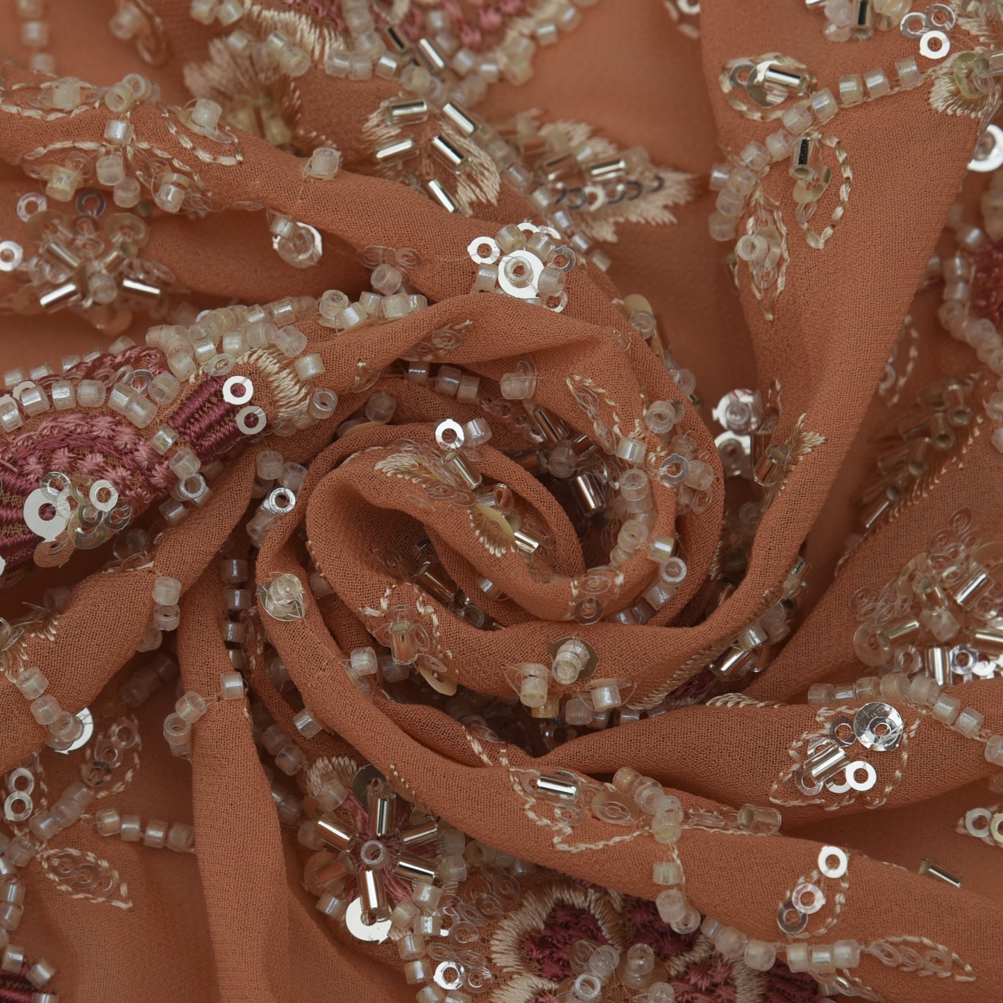 Georgette Sequins Embroidery Fabric