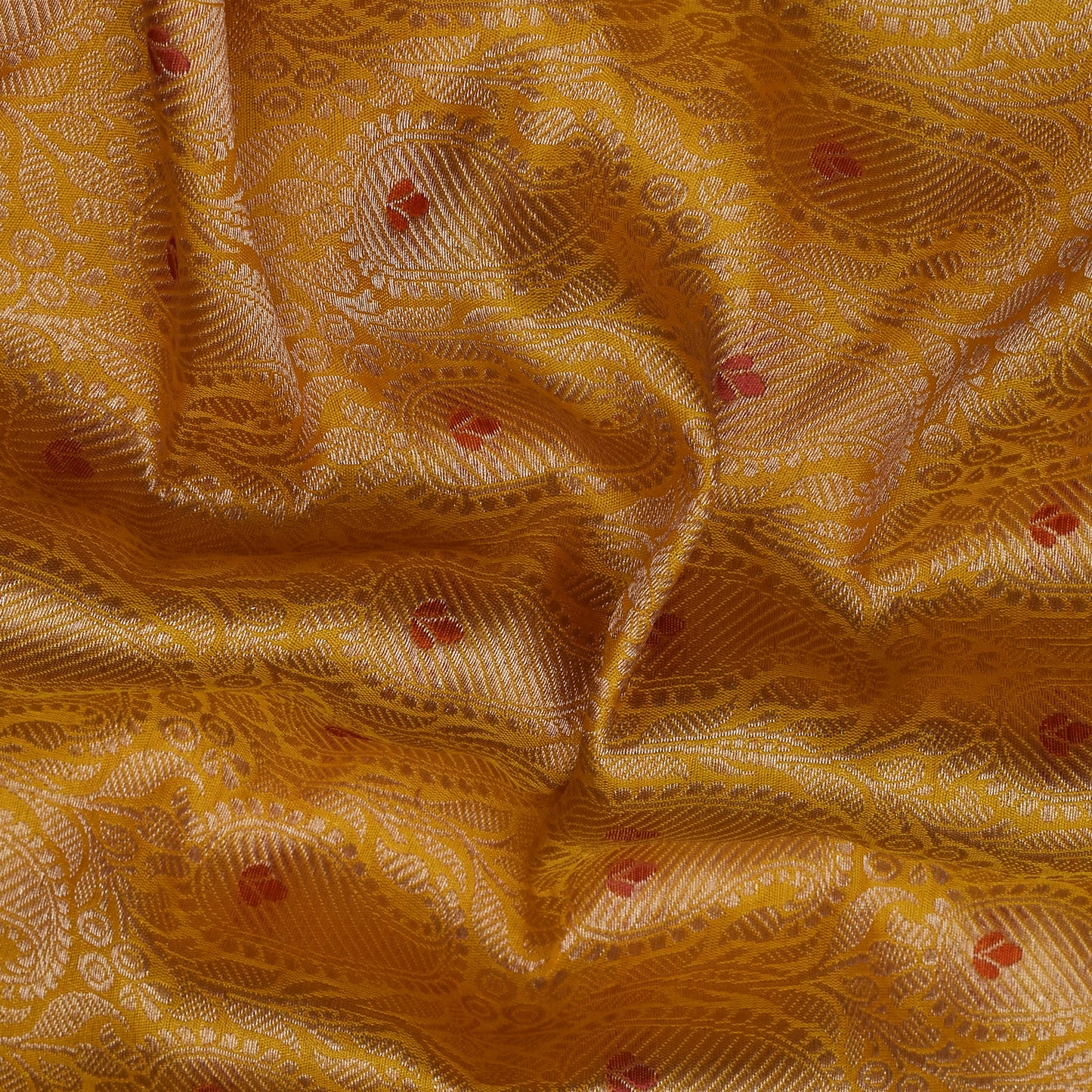 Yellow Color Brocade Fabric