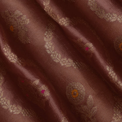 Peach Color Brocade Fabric