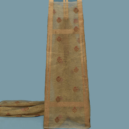 Brown Color Crush Tissue Boota Fabric