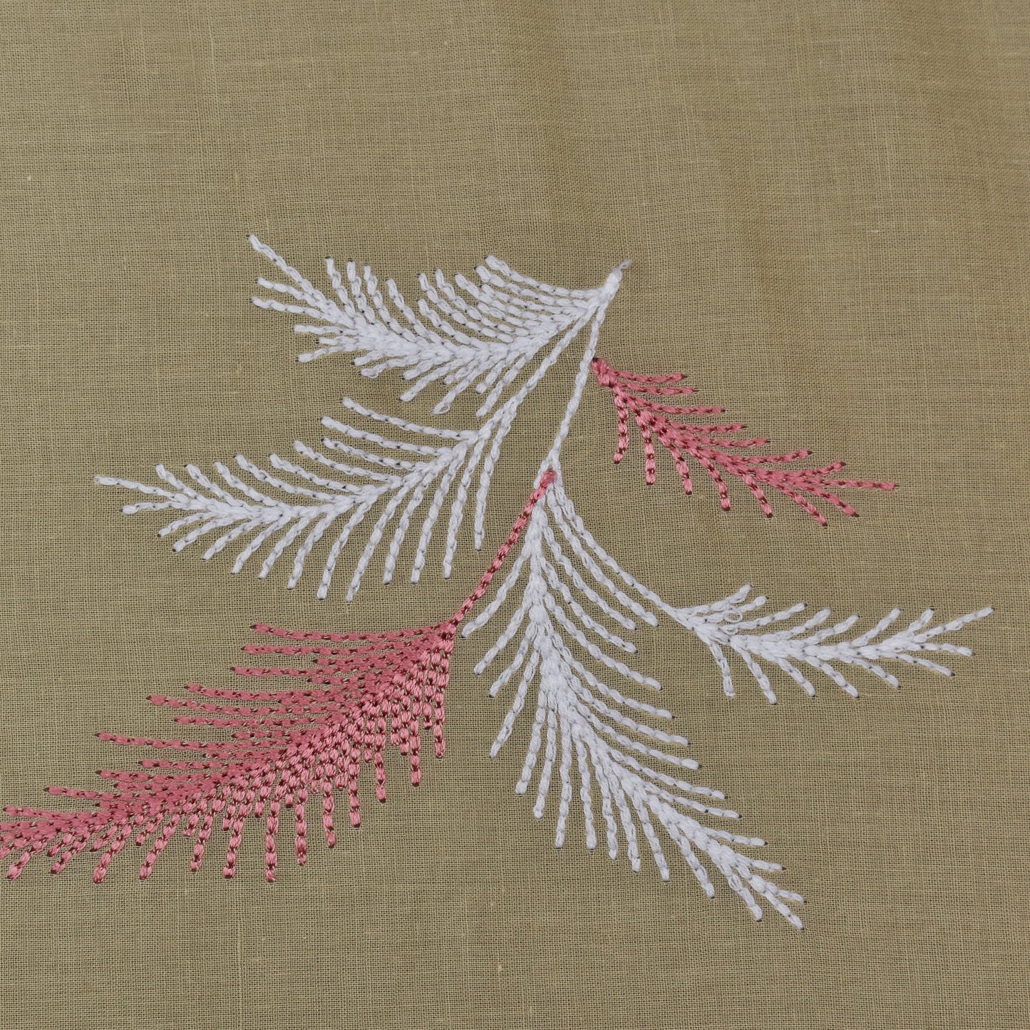 Cream Color Cotton  Embroidery Fabric