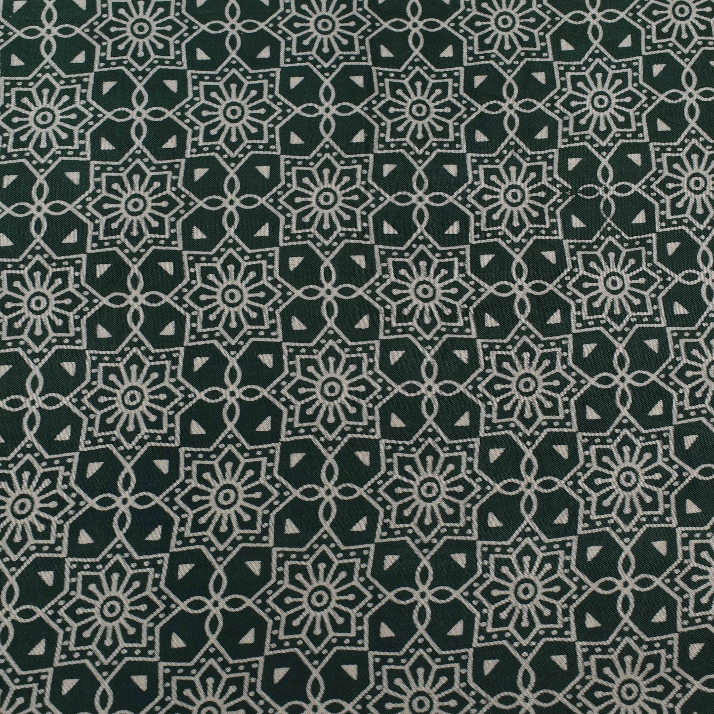 Bottle Green Color Gajji Silk Print Fabric