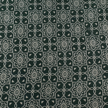 Bottle Green Color Gajji Silk Print Fabric