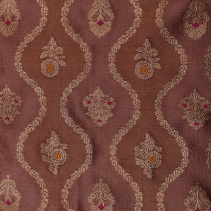 Peach Color Brocade Fabric