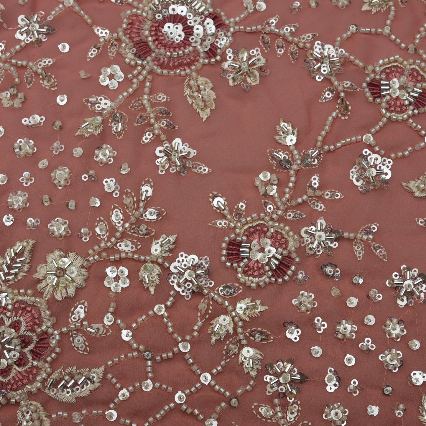 Georgette Sequins Embroidery Fabric