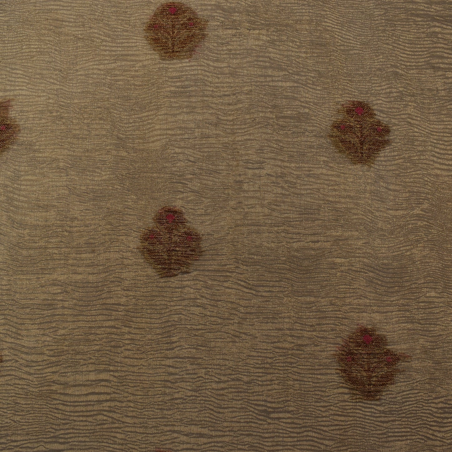 Brown Color Crush Tissue Boota Fabric