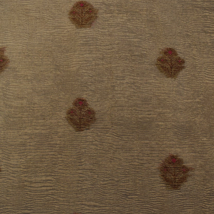 Brown Color Crush Tissue Boota Fabric