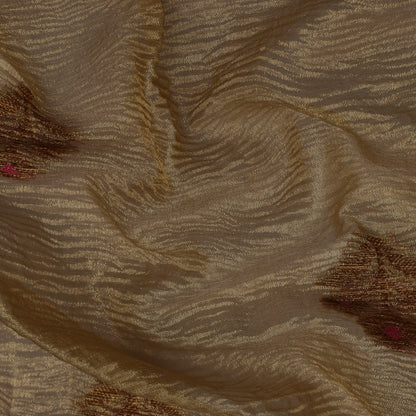 Brown Color Crush Tissue Boota Fabric
