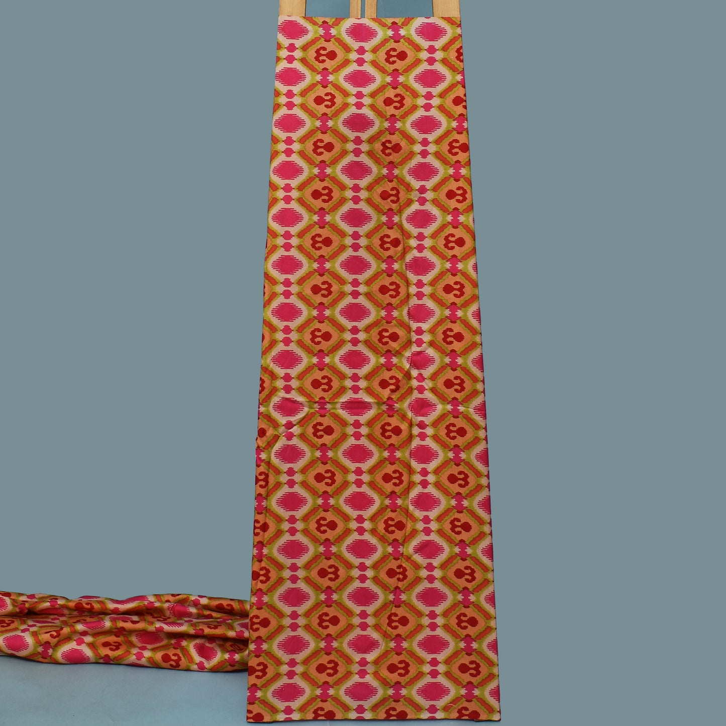 Multicolor Slub Chanderi Print Fabric