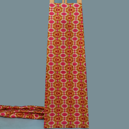 Multicolor Slub Chanderi Print Fabric