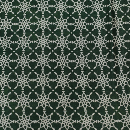 Dark Green Color Gajji Silk Print Fabric