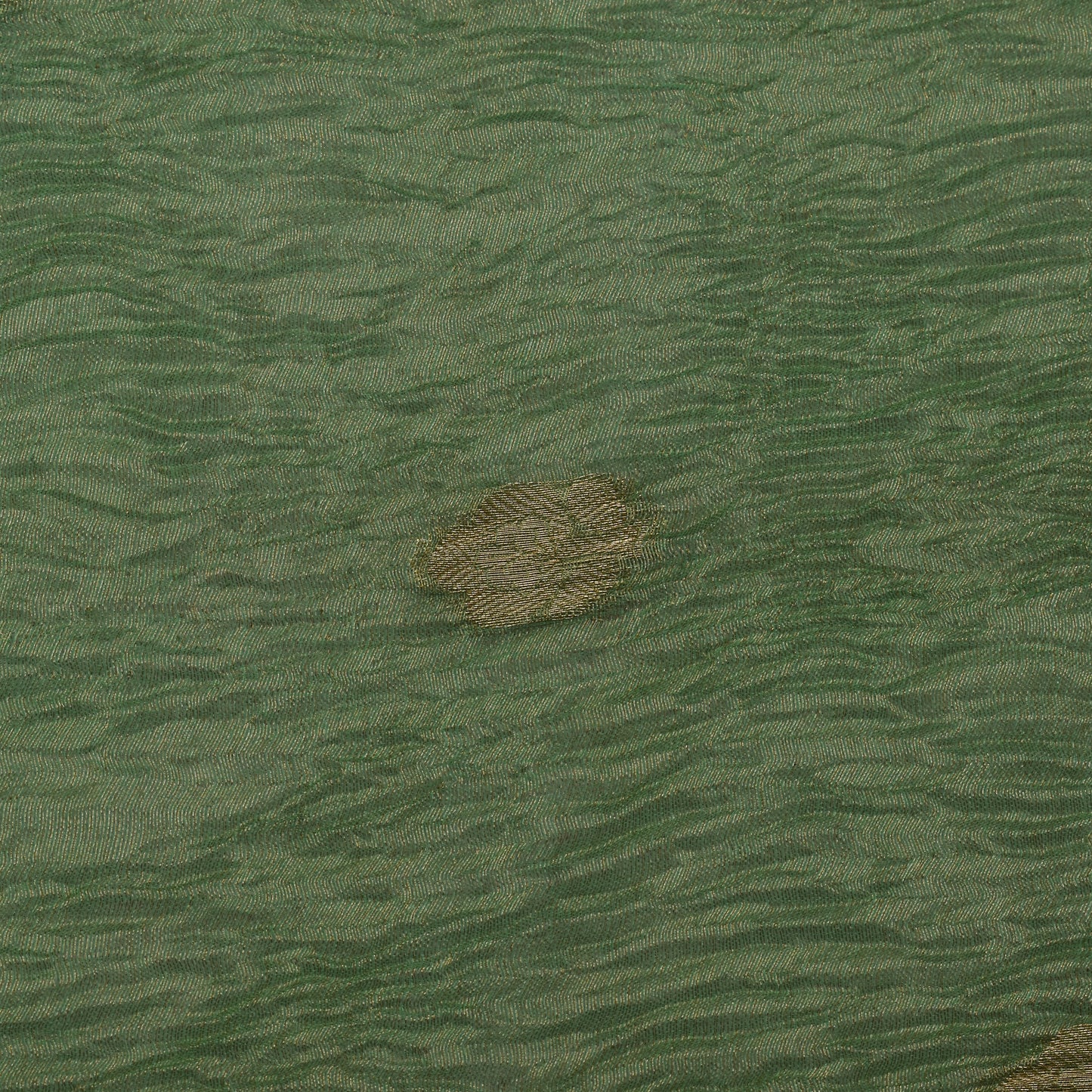 Greyish Green Color Color Crush Tissue Booti Fabric