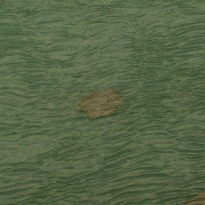 Greyish Green Color Color Crush Tissue Booti Fabric