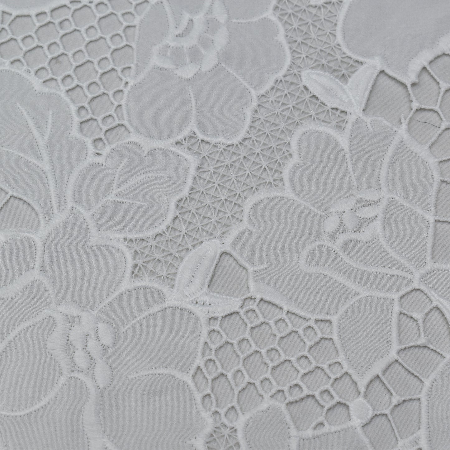 White Color Crepe Chikan Fabric