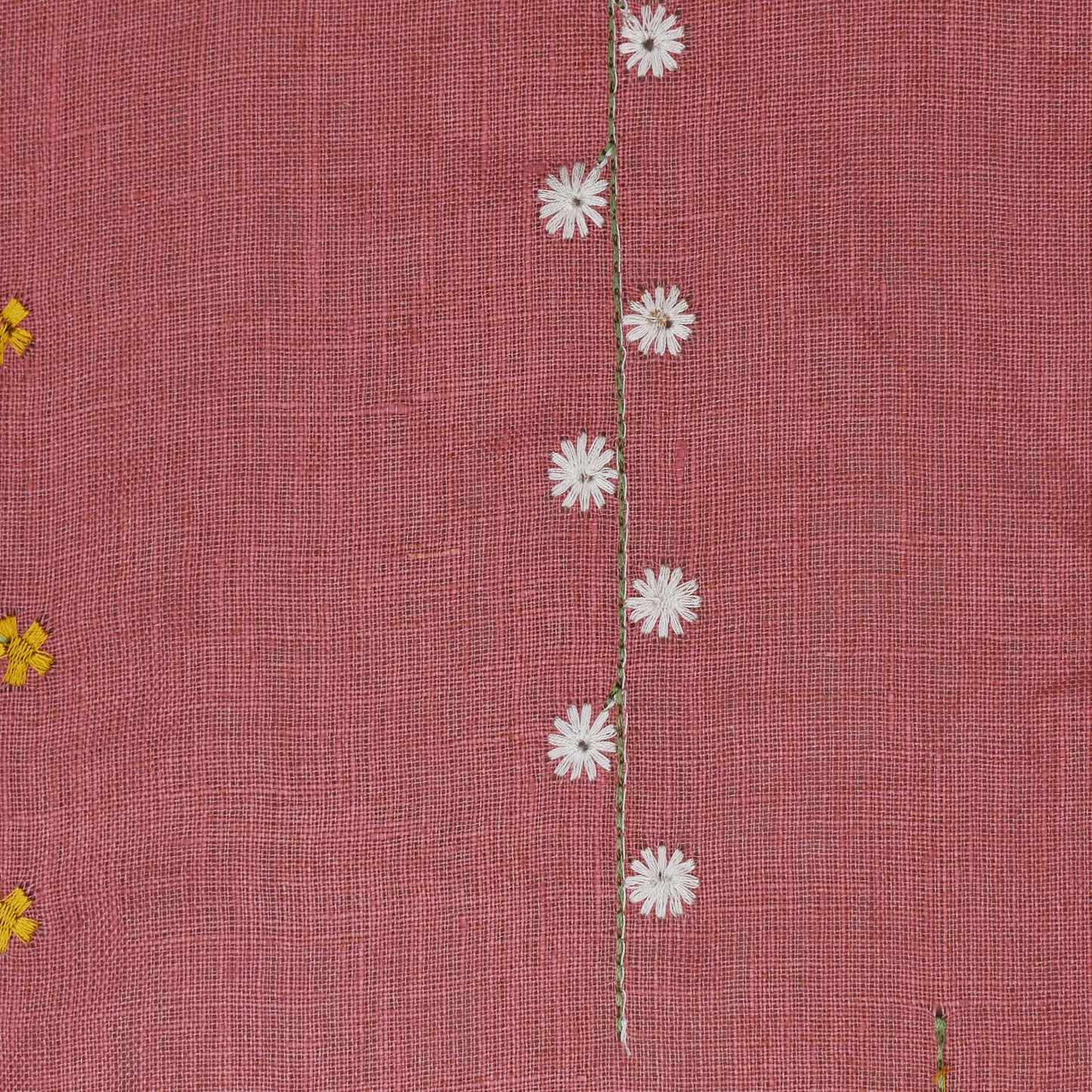 Gajri Color Linen Embroidery Fabric