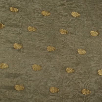 Moss Green Color Crush Tissue Booti Fabric