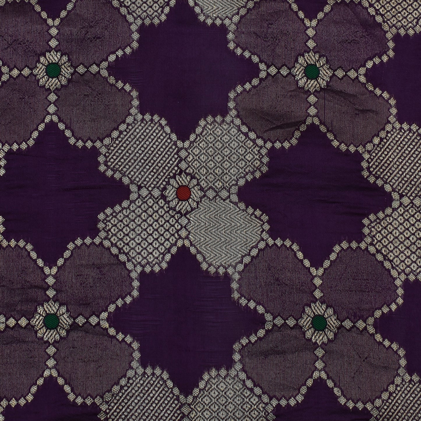 Purple Color Katan Meena Brocade Fabric