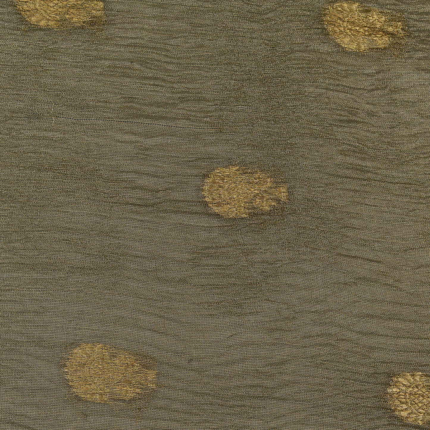 Moss Green Color Crush Tissue Booti Fabric