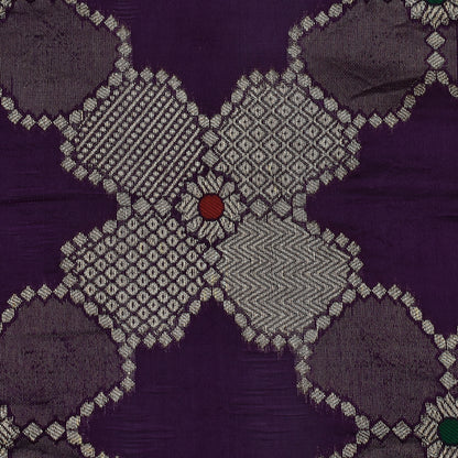 Purple Color Katan Meena Brocade Fabric