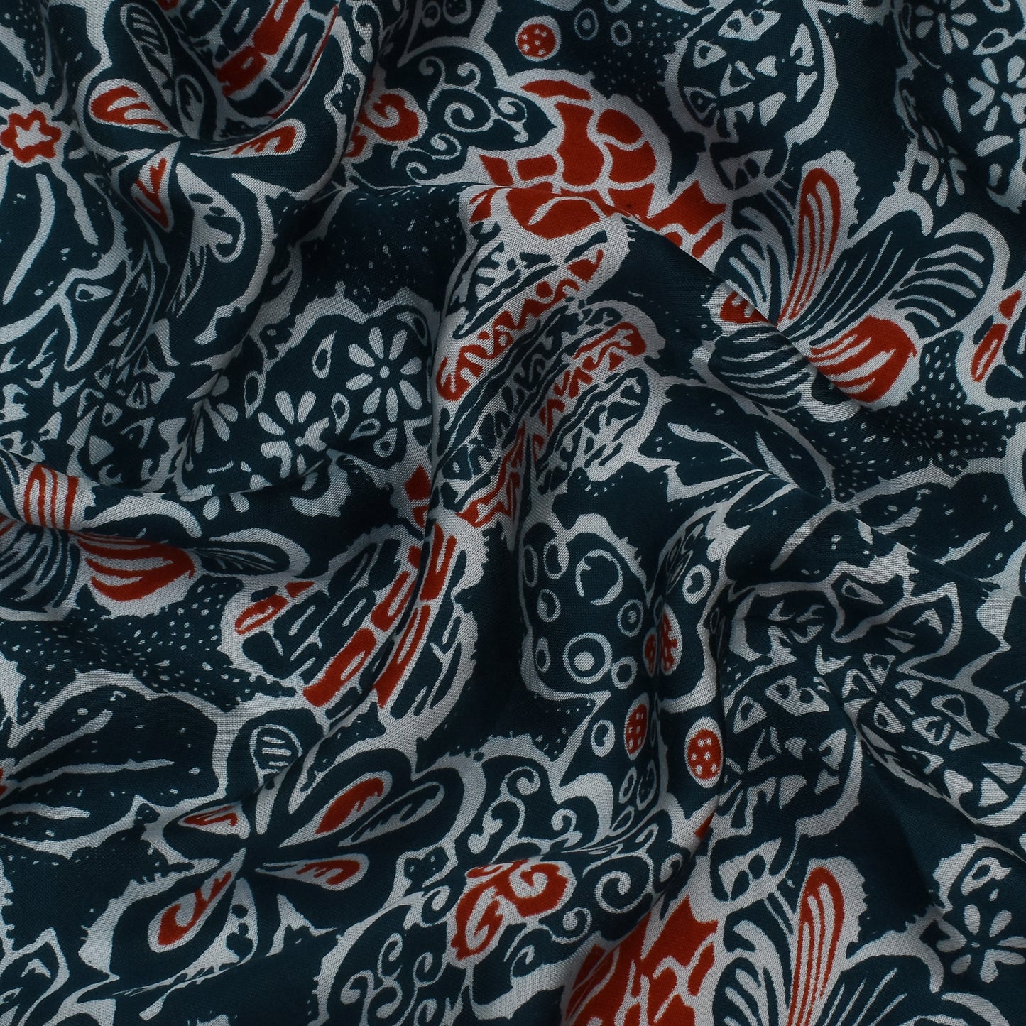 Multi Color Modal Satin Print Fabric