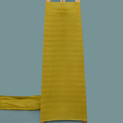 Mustard Color Slub Silk Pintex Fabric