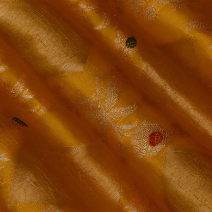 Mustard Color Katan Meena Brocade Fabric
