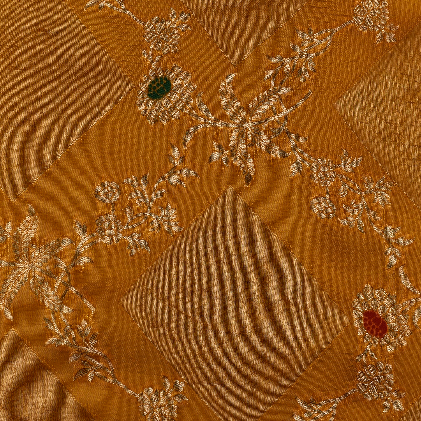 Mustard Color Katan Meena Brocade Fabric
