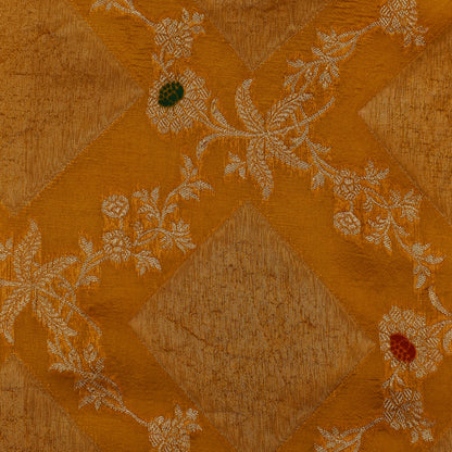 Mustard Color Katan Meena Brocade Fabric