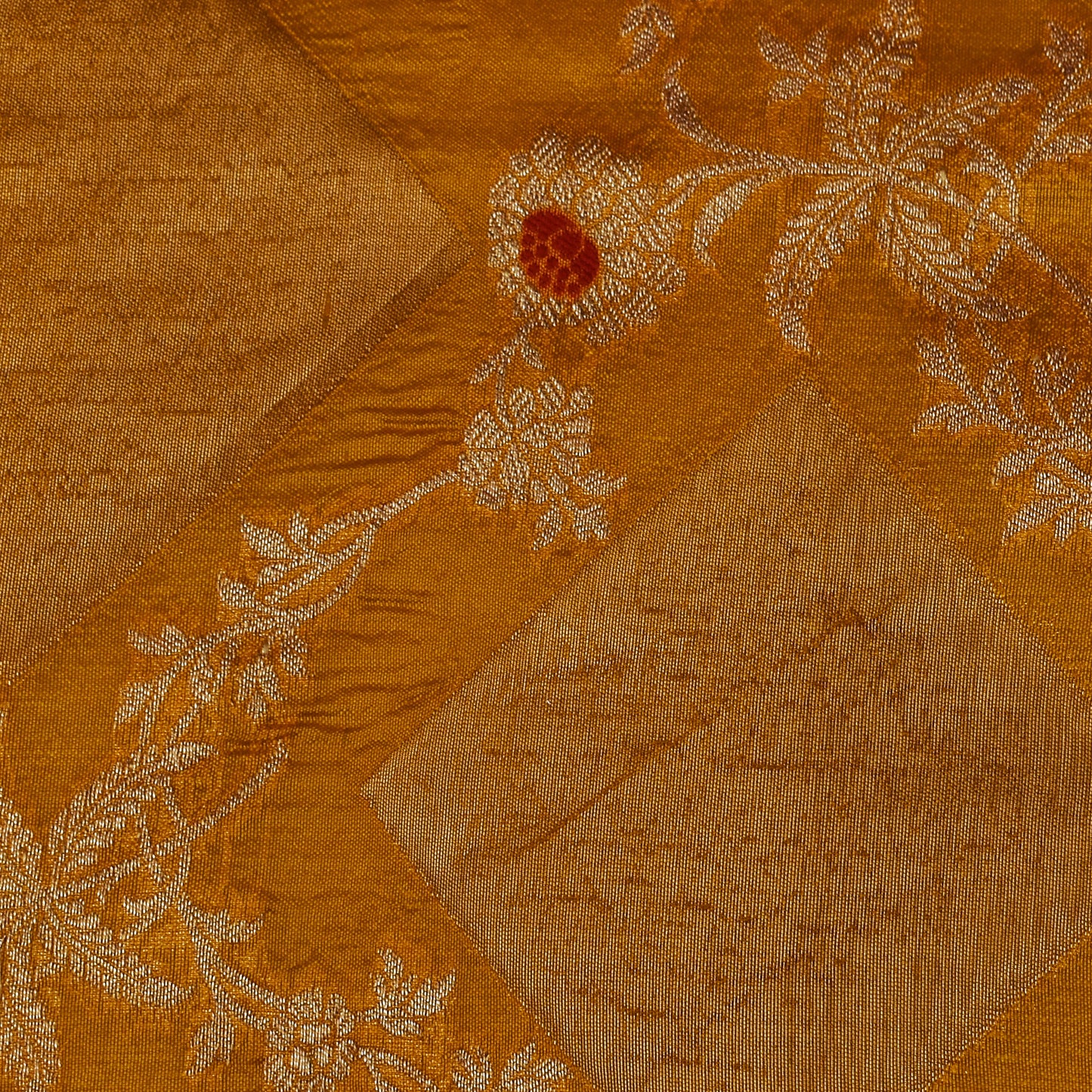 Mustard Color Katan Meena Brocade Fabric